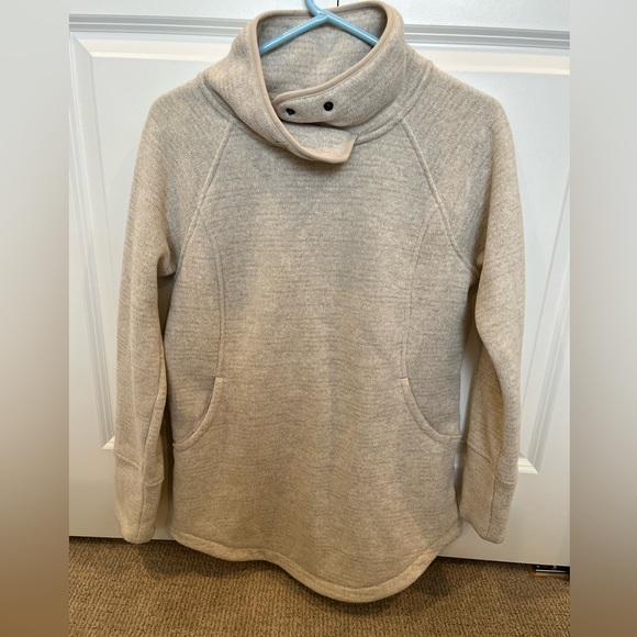 Prana Sweaters - prAna Tri Thermal Threads Women's Tunic Cream Cowl Neck Sweater